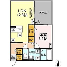 D-Hills原島町 1LDKの間取図画像