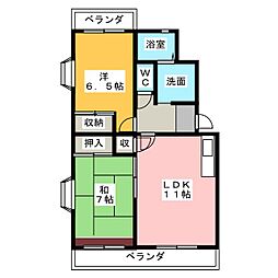 アクシア飯田 2LDKの間取図画像