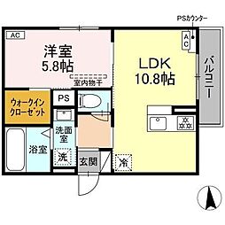 D-Hills領家II 1LDKの間取図画像