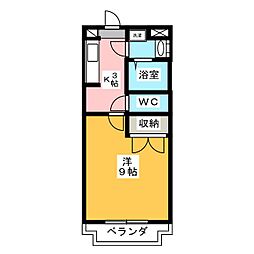 Raspini 1Kの間取図画像