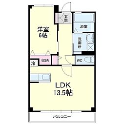 ピュアー 1LDKの間取図画像