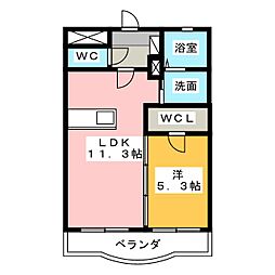 ポエム-K 1SLDKの間取図画像