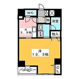 アルベルゴ三松館 1Kの間取図画像