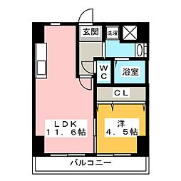 ウイングコート六軒 1LDKの間取図画像