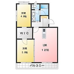 スカイキング3 2LDKの間取図画像