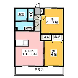 GraceGarden 2LDKの間取図画像