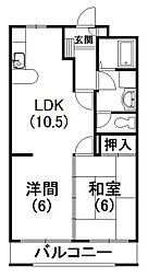 トップメゾンれい 1LDKの間取図画像