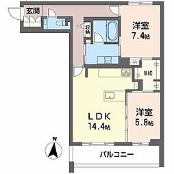グラン佐藤 2LDKの間取図画像