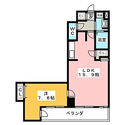 NUMAZUNORD 1LDKの間取図画像