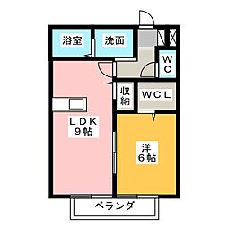 SUNVILLAGE弥生の森C 1LDKの間取図画像