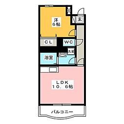フィールドコートステラ 1LDKの間取図画像