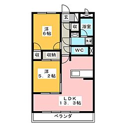 コート沼津 2LDKの間取図画像