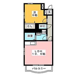 フィールドコートステラ 1LDKの間取図画像