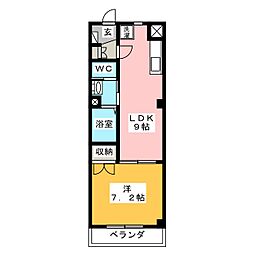 WAKABAガーデンHILL'S 1LDKの間取図画像