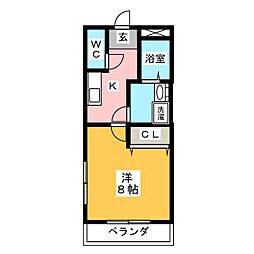 ラプラージュ・ヴェール 1Kの間取図画像