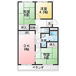 正玲マンション 3DKの間取図画像