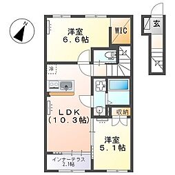 ソラーナ 2LDKの間取図画像