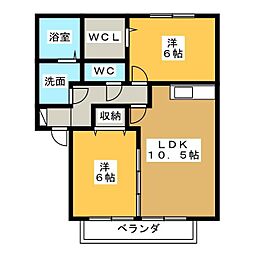 StoneHillsK 2LDKの間取図画像