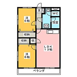 アビタシオンedo-ya 2LDKの間取図画像