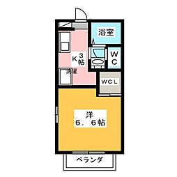 グリーン・コート 1Kの間取図画像