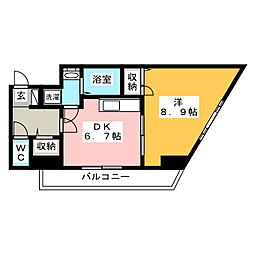 サンビルドI.S. 1DKの間取図画像