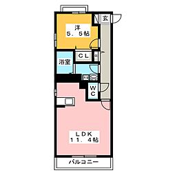 Calmcourt 1LDKの間取図画像