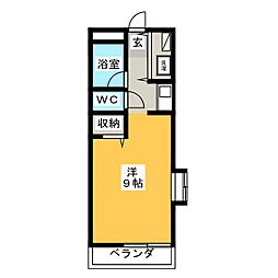 コーポ本田町 ワンルームの間取図画像
