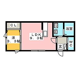 カームメゾン 1LDKの間取図画像