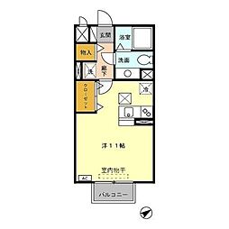 グランディーバ ワンルームの間取図画像