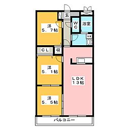 ロイヤルガーデン学園通り2 3LDKの間取図画像