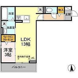 GRASSFIELDSSERENA4 1LDKの間取図画像