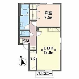 グレイスヤマヨシE 1LDKの間取図画像
