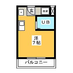スルガアーバンビレッジ ワンルームの間取図画像