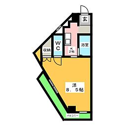 マリモビル 1Kの間取図画像