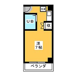コーラルハイツ沼津 ワンルームの間取図画像