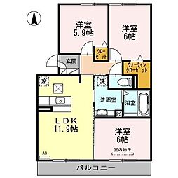 ソレイユY・2 3LDKの間取図画像