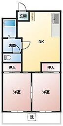 LIBERTY 2DKの間取図画像