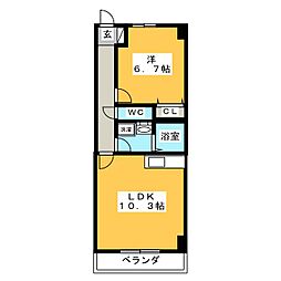 コルディエラ 1LDKの間取図画像