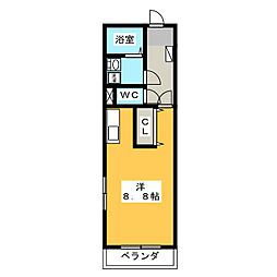 Refinado ワンルームの間取図画像