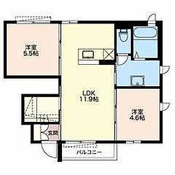 ボヌールA 2LDKの間取図画像