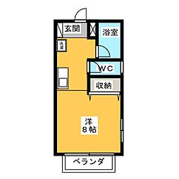 パレスコート青島 ワンルームの間取図画像