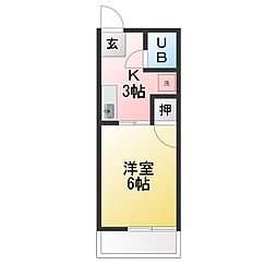 シティハイム如月 1Kの間取図画像