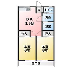 ハイツメリートーク 2DKの間取図画像