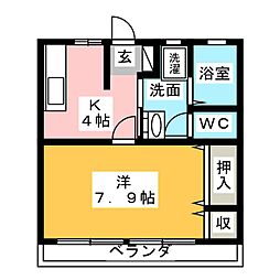 メゾン・オザワ 1Kの間取図画像