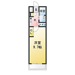 エクセール 1Kの間取図画像