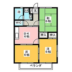 メープル田中 3DKの間取図画像