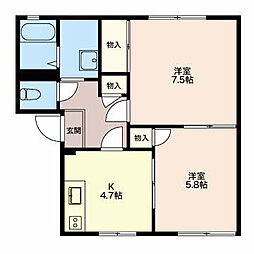 ファミールS 2Kの間取図画像