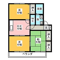 スイートホームB 3DKの間取図画像
