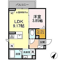 シャトー・イン・ハーモニー2 1LDKの間取図画像