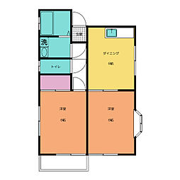 グレイス長野3 2DKの間取図画像